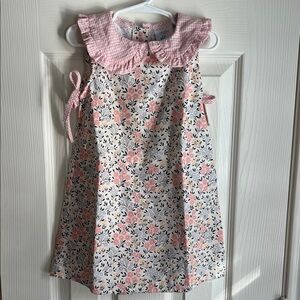 Stitchy Fish Pink Floral Kids Dress